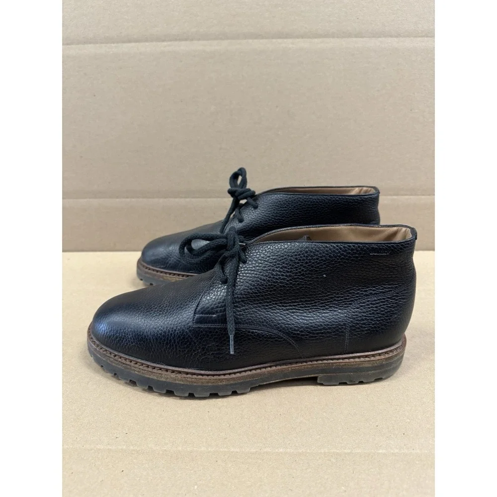 Bally‎ Pebbled Leather Gisdal Chukka Boots Men's Size 8D Black